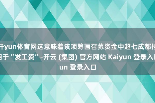 开yun体育网这意味着该项筹画召募资金中超七成都拟用于“发工资”-开云 (集团) 官方网站 Kaiyun 登录入口