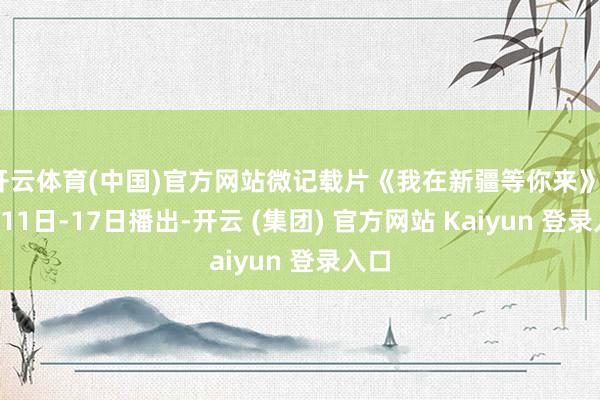 开云体育(中国)官方网站微记载片《我在新疆等你来》11月11日-17日播出-开云 (集团) 官方网站 Kaiyun 登录入口