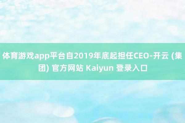 体育游戏app平台自2019年底起担任CEO-开云 (集团) 官方网站 Kaiyun 登录入口