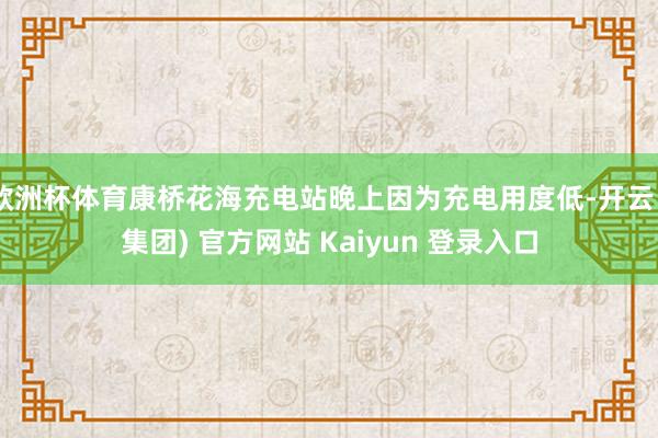 欧洲杯体育康桥花海充电站晚上因为充电用度低-开云 (集团) 官方网站 Kaiyun 登录入口