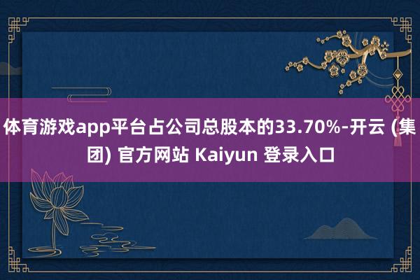体育游戏app平台占公司总股本的33.70%-开云 (集团) 官方网站 Kaiyun 登录入口