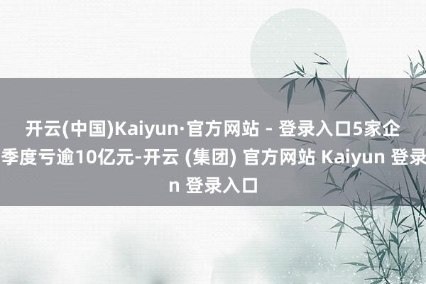 开云(中国)Kaiyun·官方网站 - 登录入口　　5家企业单季度亏逾10亿元-开云 (集团) 官方网站 Kaiyun 登录入口