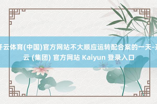 开云体育(中国)官方网站不大顺应运转配合案的一天-开云 (集团) 官方网站 Kaiyun 登录入口