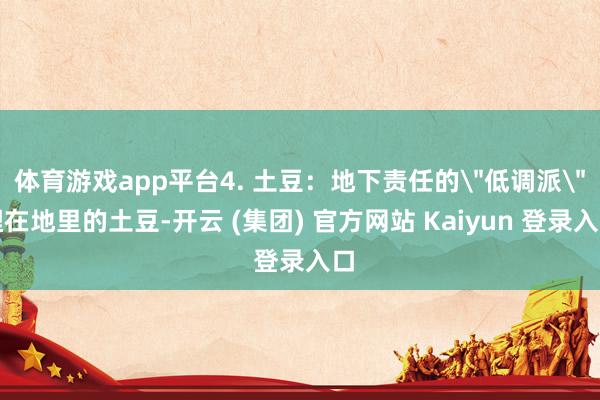 体育游戏app平台4. 土豆:地下责任的